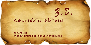 Zakariás Dávid névjegykártya